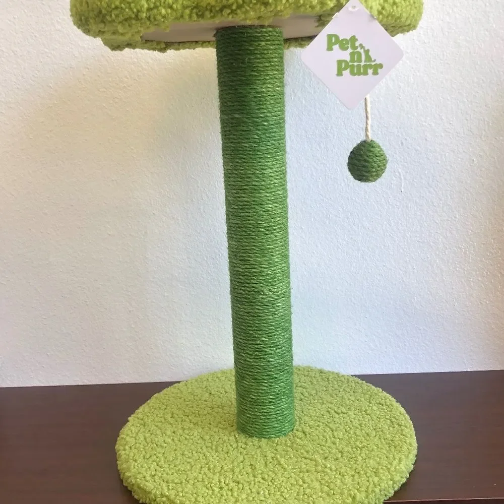 NWT- Cat Flower Scratching Post, Perch and Activity Tree with Teaser Ball Toy